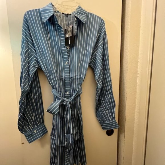The Comeback Shirt Dress - Blue - Picture 1 of 5